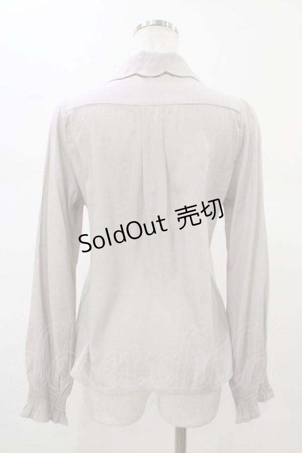 画像2: axes femme POETIQUE / 時計刺繍ブラウス M グレー H-26-02-13-1051-AX-BL-NS-ZH (2)