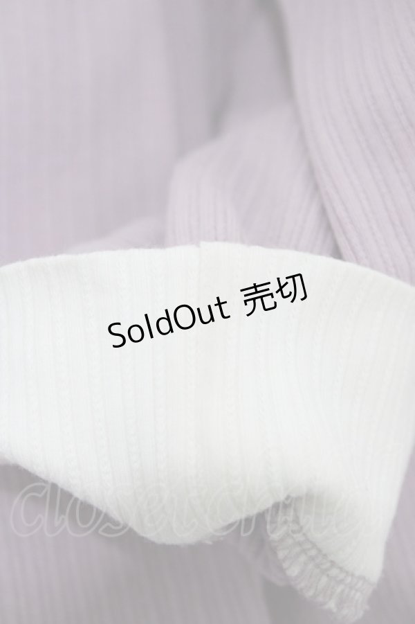 画像3: axes femme / チャイナボタンバイカラープルオーバー M ラベンダー H-26-02-13-1052-AX-TO-NS-ZH (3)