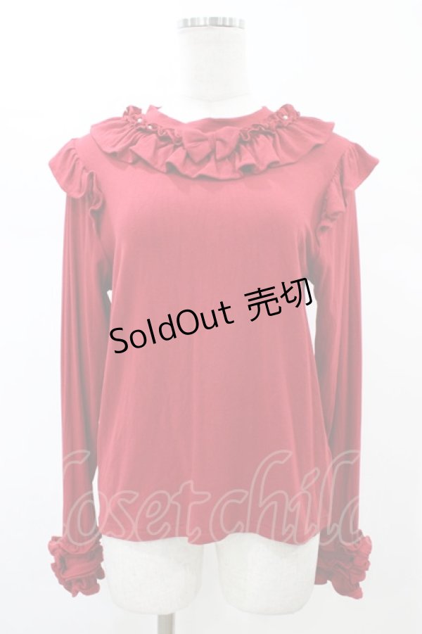 画像1: axes femme kawaii / フリルリボンカットプル M レッド H-26-02-13-1053-AX-TO-NS-ZH (1)