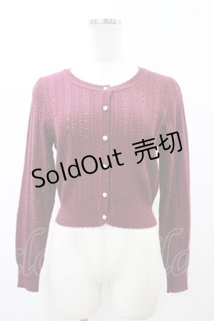 画像: Amavel / 透かし編みカーディガン Free ボルドー H-26-02-13-1055-CA-TO-NS-ZH