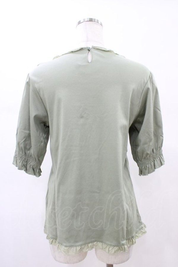 画像2: PINK HOUSE / ロージーレース使いカットソー M ハッカ H-26-02-13-1056-LO-TO-NS-ZH (2)