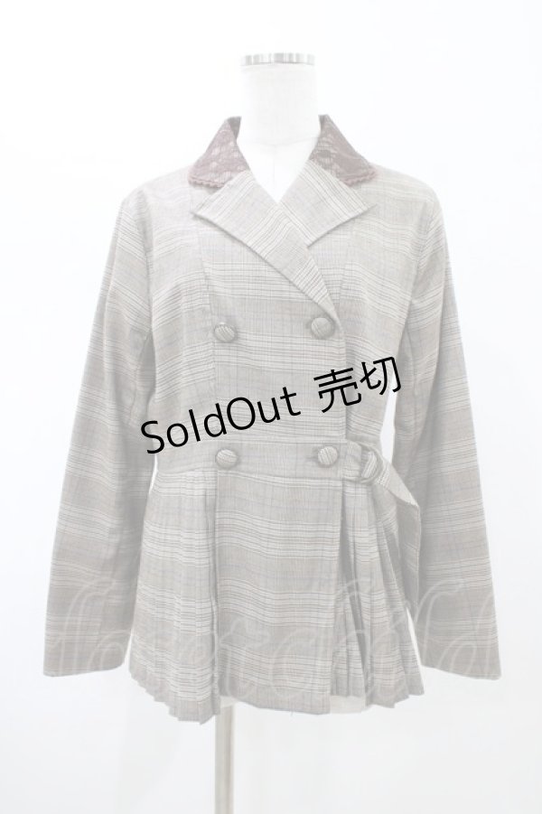 画像1: axes femme POETIQUE / プリーツデザインジャケット M ブラウン H-26-02-13-1058-AX-JA-NS-ZH (1)