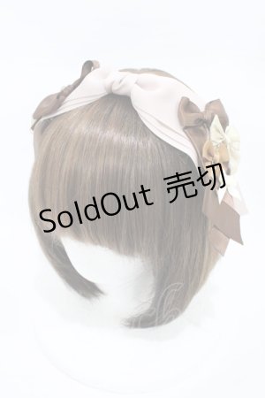 画像: LOTUS ribbon / リボンクリップヘッドドレス  ベージュ H-26-02-13-1002-EL-AC-NS-ZH