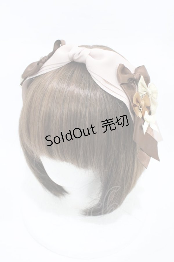 画像1: LOTUS ribbon / リボンクリップヘッドドレス  ベージュ H-26-02-13-1002-EL-AC-NS-ZH (1)