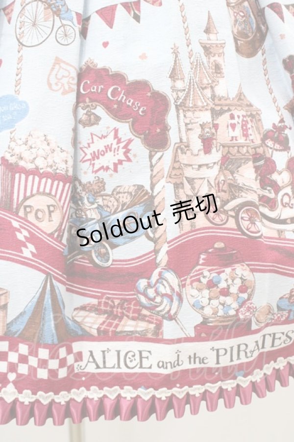 画像5: ALICE and the PIRATES / アリスのワンダーカーチェイス柄ジャンパースカートI Free サックス H-26-02-13-1016-PA-OP-NS-ZH (5)