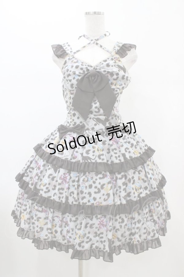 画像1: metamorphose / ジュエルレオパードローウエストジャンパスカート Free  H-26-02-13-1019-ME-OP-NS-ZH (1)