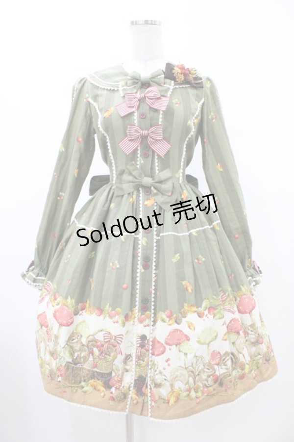 画像1: metamorphose / 森の小さな住人ワンピース Free カーキ H-26-02-13-1020-ME-OP-NS-ZH (1)