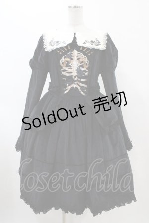 画像: Lingxi（海外ロリータブランド） / ベロアワンピース XL ブラック H-26-02-13-1021-0-OP-NS-ZH