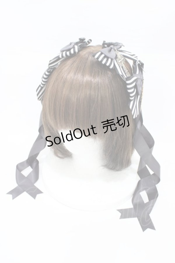 画像1: LOTUS ribbon / ツインテールリボンバレッタ  ブラック H-26-02-13-1003-EL-ZA-NS-ZH (1)