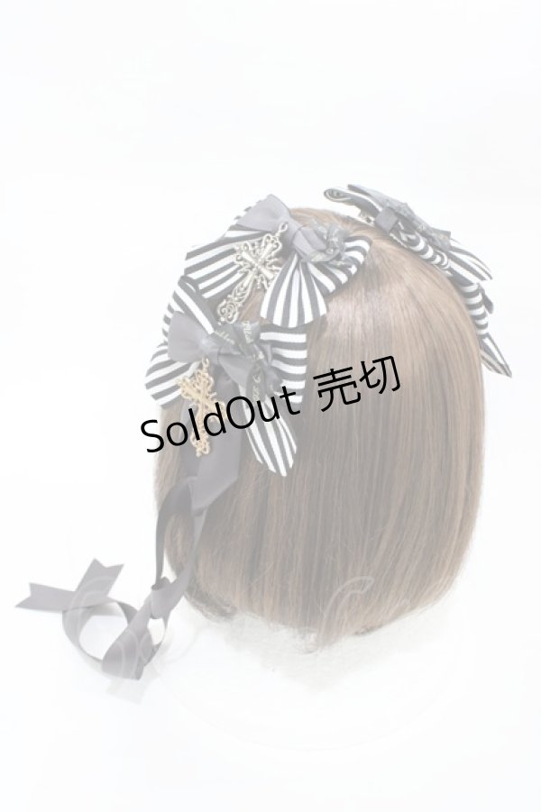 画像2: LOTUS ribbon / ツインテールリボンバレッタ  ブラック H-26-02-13-1003-EL-ZA-NS-ZH (2)