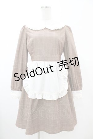 画像: Ank Rouge / エプロンチェックワンピース M ブラウン H-26-02-13-1026-CA-OP-NS-ZH