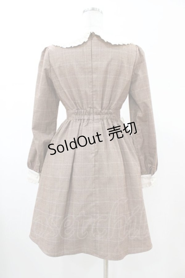 画像2: Ank Rouge / エプロンチェックワンピース M ブラウン H-26-02-13-1026-CA-OP-NS-ZH (2)