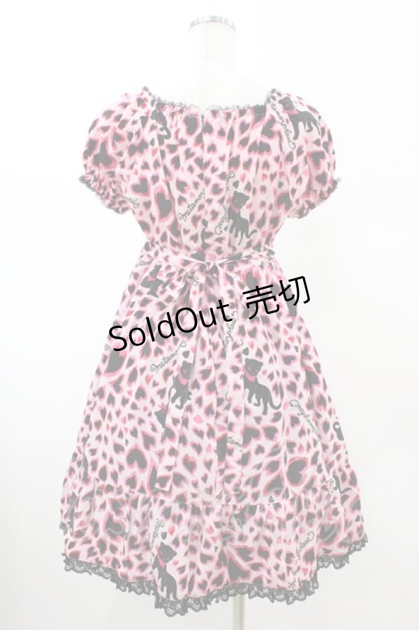 画像2: metamorphose / ハートひょう柄半袖ワンピース Free ピンク H-26-02-13-1027-ME-OP-NS-ZH (2)