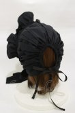 画像2: HERHUM / 後リボンフルボンネット  ブラック H-26-02-13-012-LO-AC-KB-ZH (2)