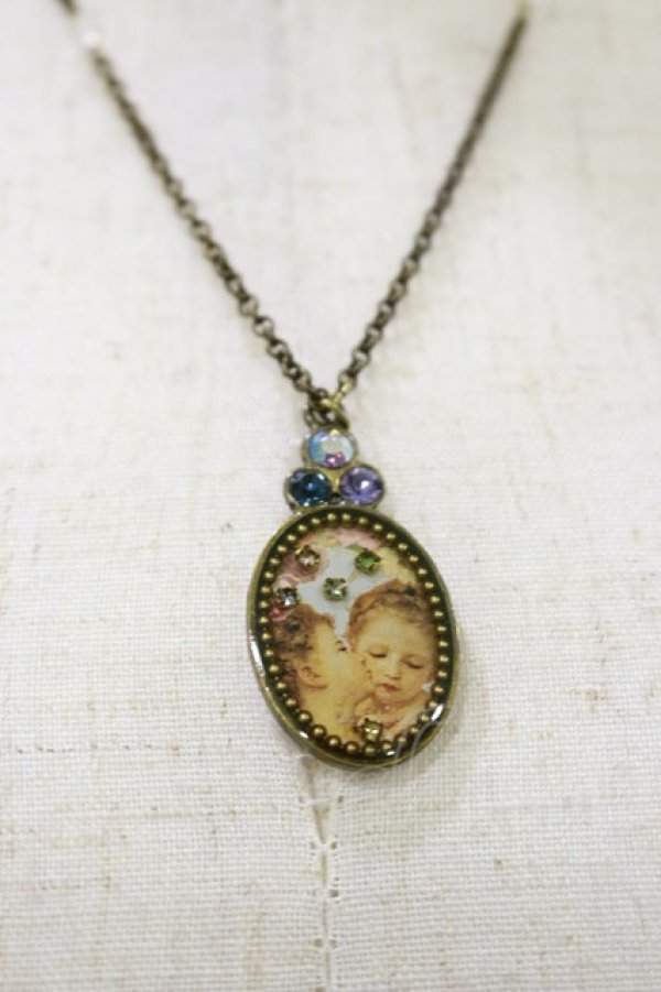画像1: Michal Negrin / ピクチャーネックレス  エンジェル H-26-02-13-015-LO-AC-KB-ZH (1)
