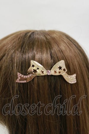 画像: MILK / リボンバレッタ  ピンクゴールド　 H-26-02-13-017-ML-AC-KB-ZH