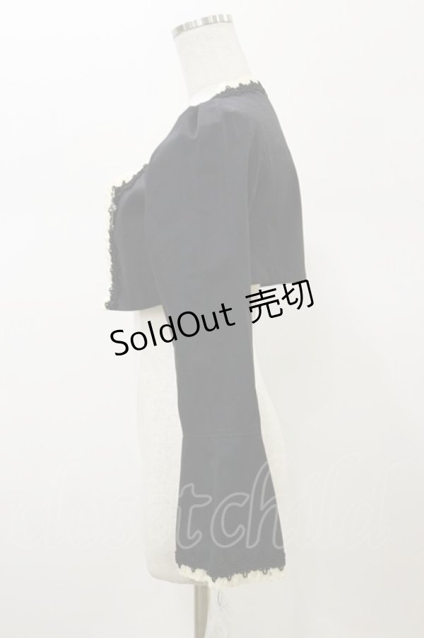 画像3: Moi-meme-Moitie / 十字架ボタンボレロ 2 ブラック×アイボリー H-26-02-13-022-MO-TO-KB-ZH (3)