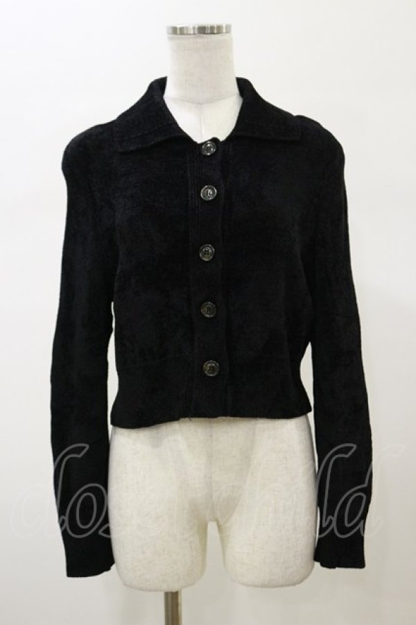 画像1: Jane Marple Dans Le Salon / モールヤーンショールカラーカーディガン  ブラック H-26-02-13-023-JM-TO-KB-ZH (1)