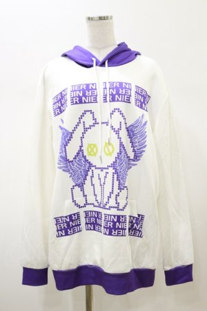 画像: NieR Clothing / プリントプルパーカー F 白×紫 H-26-02-13-028-PU-TO-AK-ZH