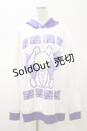 画像: NieR Clothing / プリントプルパーカー F 白×紫 H-26-02-13-028-PU-TO-AK-ZH