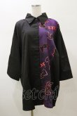 画像1: NieR Clothing / プリント切替シャツ  黒 H-26-02-13-031-PU-BL-AK-ZH (1)