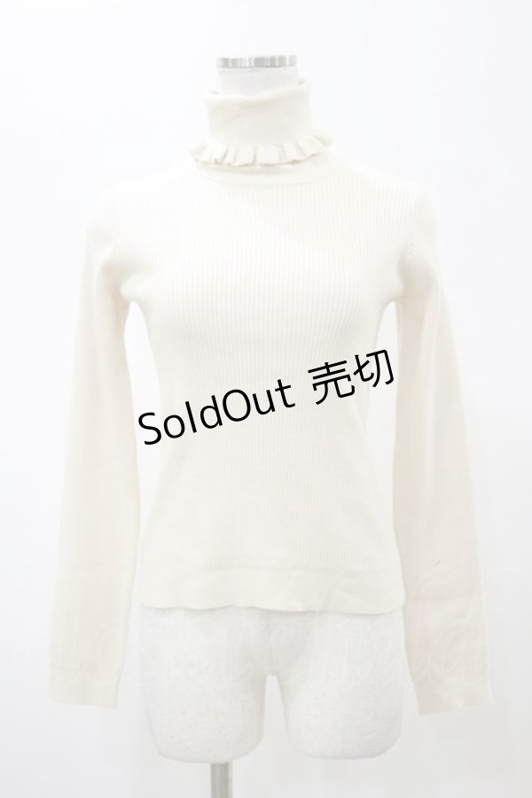 画像1: merry jenny / frillリブタートルニットtops  アイボリー H-26-02-13-037-LO-TO-KB-ZH (1)