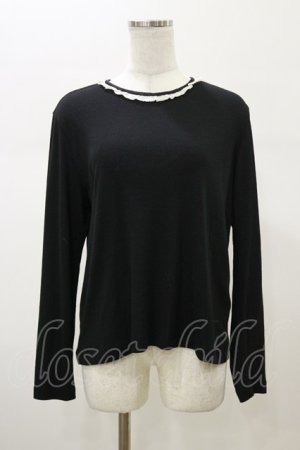画像: Jane Marple Dans Le Salon / AXIO fraise lace-trim pullover  ブラック H-26-02-13-038-JM-TO-KB-ZH