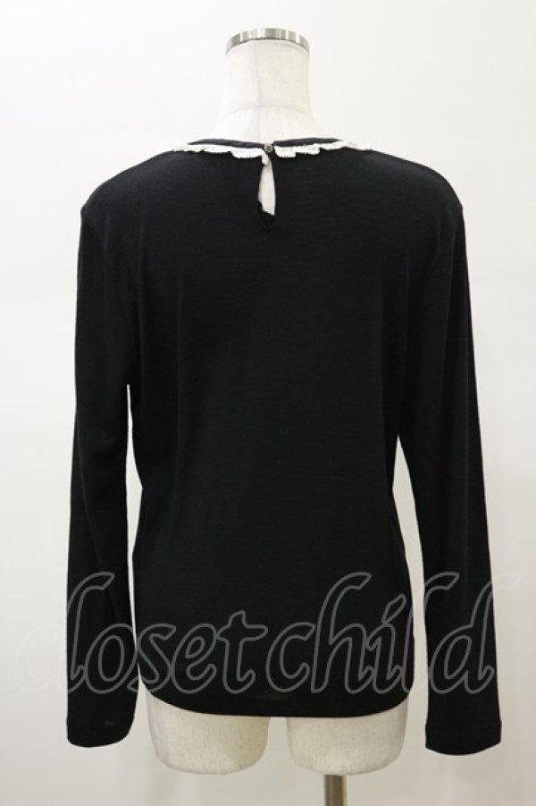 画像2: Jane Marple Dans Le Salon / AXIO fraise lace-trim pullover  ブラック H-26-02-13-038-JM-TO-KB-ZH (2)