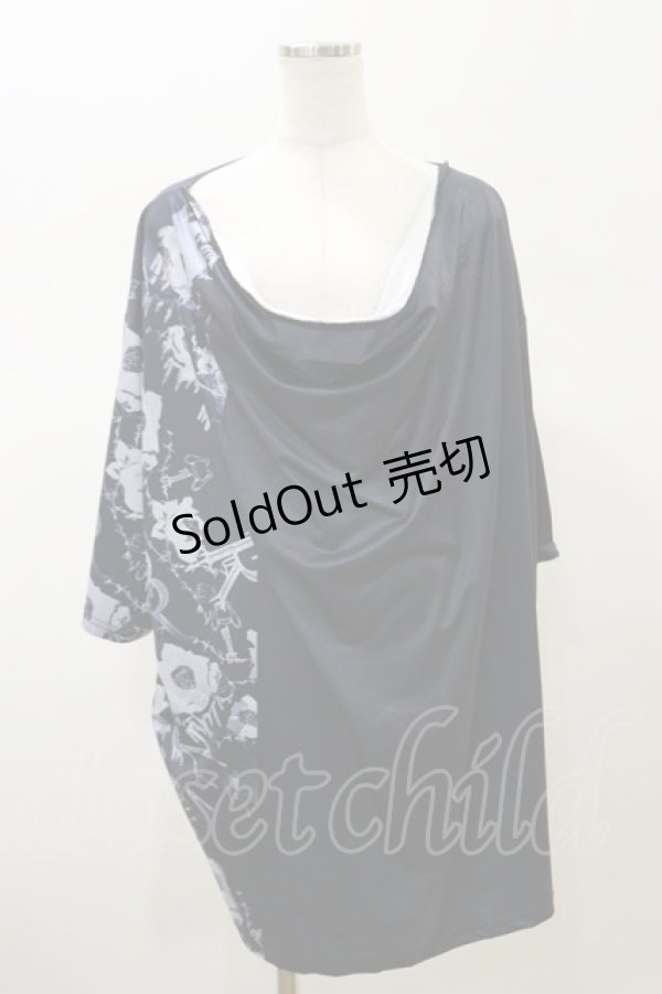 画像1: NieR Clothing / プリント半袖CUTSEW F 黒 H-26-02-13-039-PU-TO-AK-ZH (1)