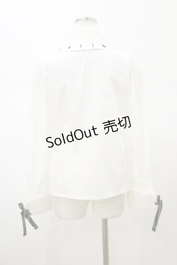 画像2: Moi-meme-Moitie / グログランリボンブラウス  オフホワイト H-26-02-13-040-MO-BL-KB-ZH (2)