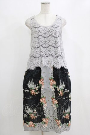 画像: axes femme / レースドッキングワンピース M ブラック/グレー H-26-02-14-028-AX-OP-NS-ZH