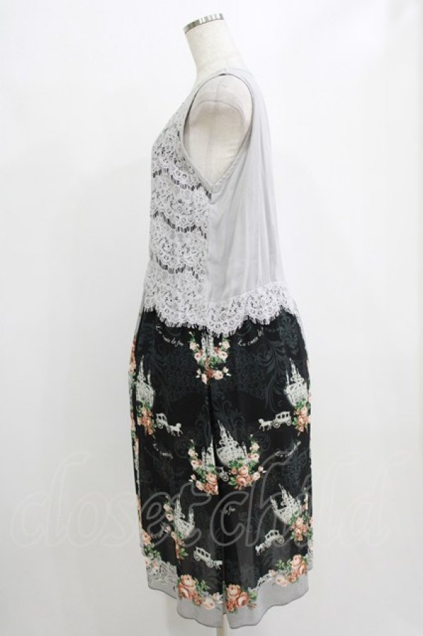 画像2: axes femme / レースドッキングワンピース M ブラック/グレー H-26-02-14-028-AX-OP-NS-ZH (2)