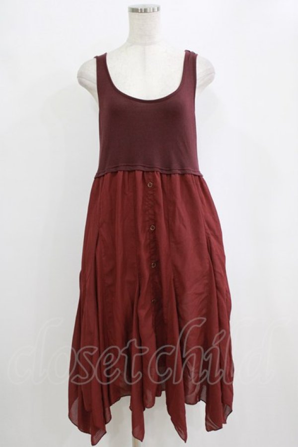 画像1: axes femme / ノースリーブワンピース M ワイン H-26-02-14-029-AX-BL-NS-ZH (1)