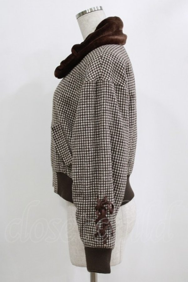 画像2: Fi.n.t / ファー襟ブルゾン Free BROWN H-26-02-14-030-CA-JA-NS-ZH (2)