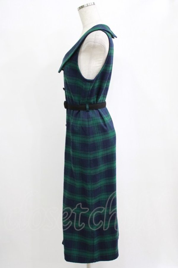 画像2: an another angelus / 衿付チェックストレートジャンパースカート Free GREEN H-26-02-14-033-CA-OP-NS-ZH (2)