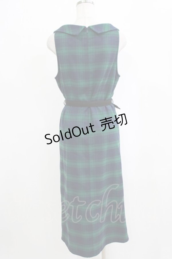 画像3: an another angelus / 衿付チェックストレートジャンパースカート Free GREEN H-26-02-14-033-CA-OP-NS-ZH (3)