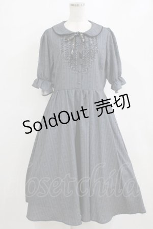 画像: m petit by misako / MSKストライプフレアワンピース LL グレー H-26-02-14-005-LO-OP-NS-ZH