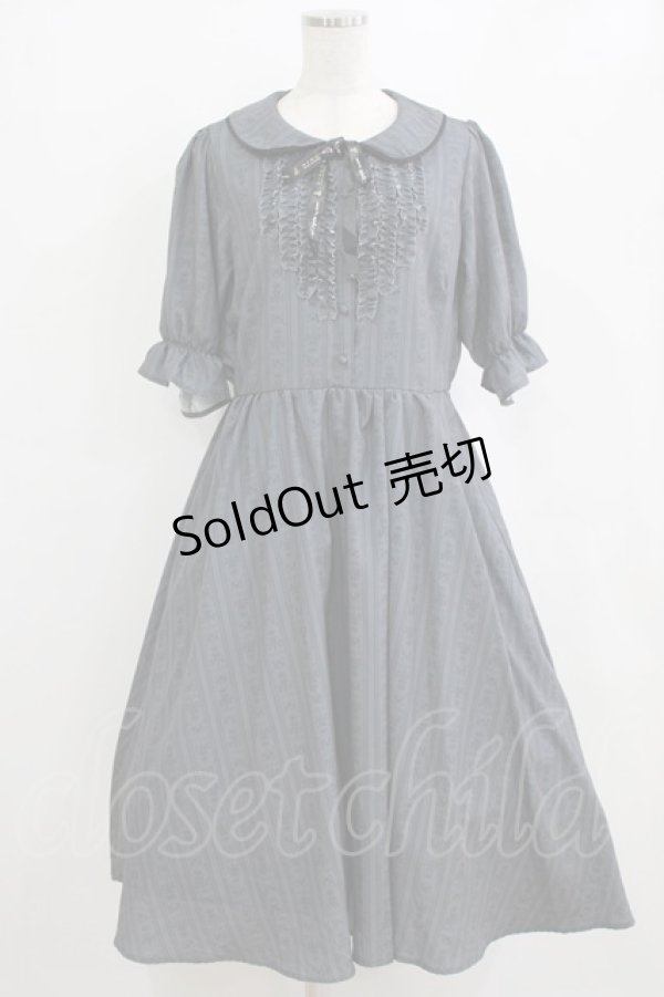 画像1: m petit by misako / MSKストライプフレアワンピース LL グレー H-26-02-14-005-LO-OP-NS-ZH (1)