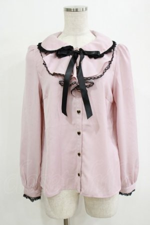 画像: Secret Honey / ラッフルフリルリボンブラウス Free ピンク H-26-02-14-041-CA-BL-NS-ZH