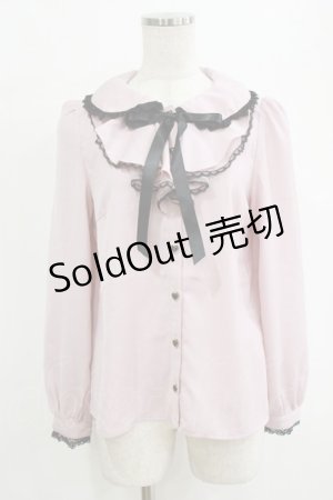 画像: Secret Honey / ラッフルフリルリボンブラウス Free ピンク H-26-02-14-041-CA-BL-NS-ZH