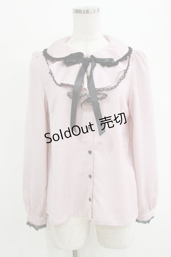 画像1: Secret Honey / ラッフルフリルリボンブラウス Free ピンク H-26-02-14-041-CA-BL-NS-ZH (1)