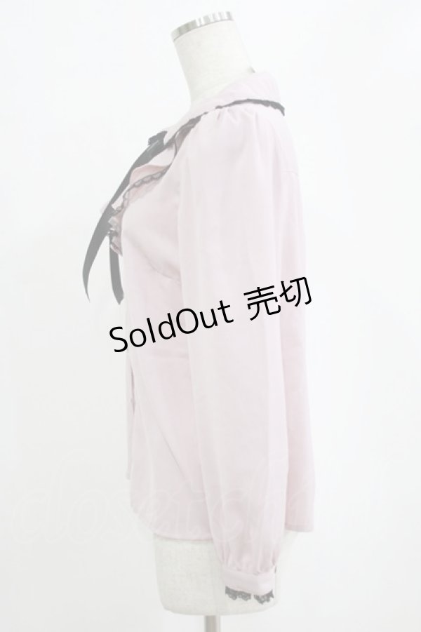 画像2: Secret Honey / ラッフルフリルリボンブラウス Free ピンク H-26-02-14-041-CA-BL-NS-ZH (2)