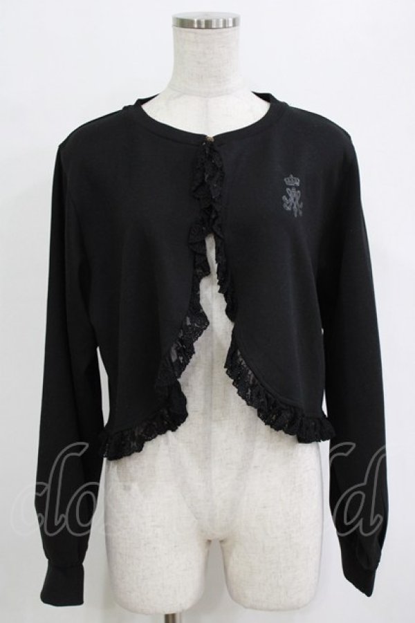 画像1: m petit by misako / MSKバラBフリルボレロ LL ブラック H-26-02-14-043-LO-TO-NS-ZH (1)