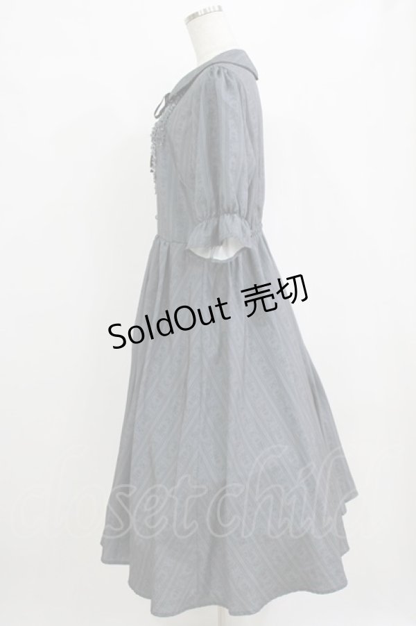 画像2: m petit by misako / MSKストライプフレアワンピース LL グレー H-26-02-14-005-LO-OP-NS-ZH (2)