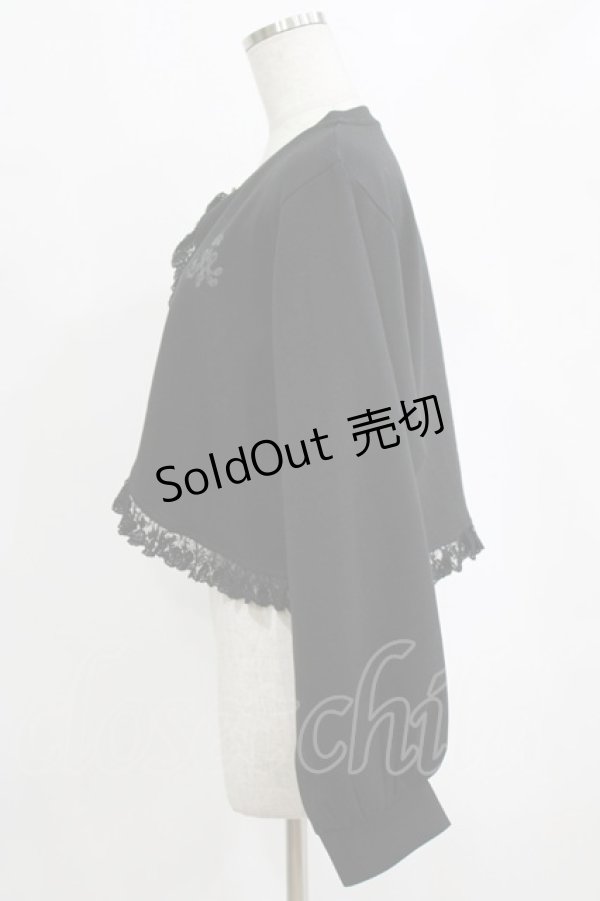 画像2: m petit by misako / MSKバラBフリルボレロ LL ブラック H-26-02-14-043-LO-TO-NS-ZH (2)