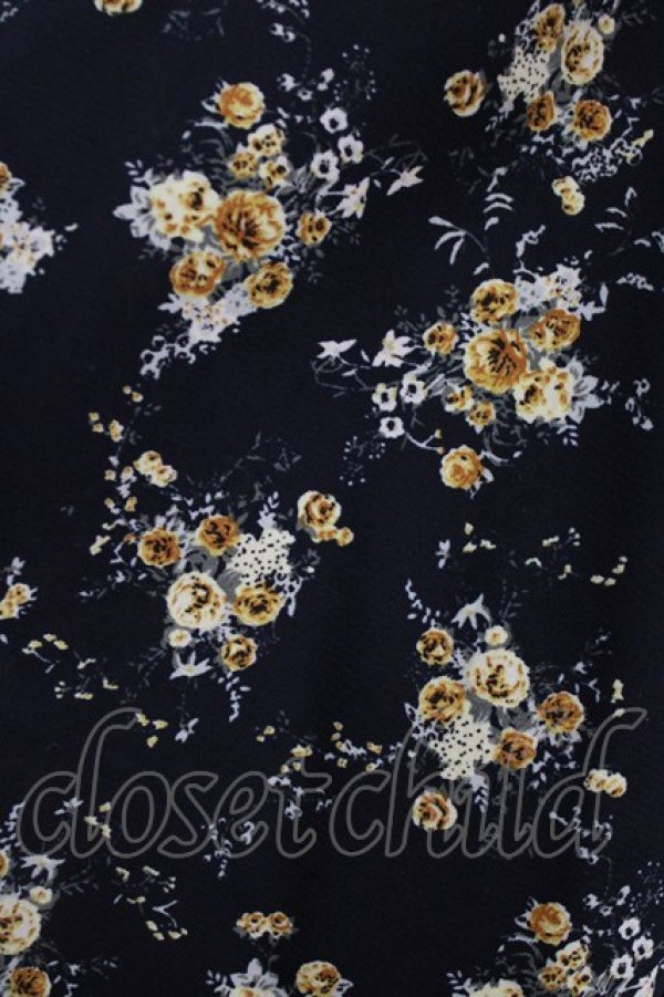 画像4: axes femme / 花柄ボリューム袖ブラウス M ネイビー H-26-02-14-044-AX-BL-NS-ZH (4)