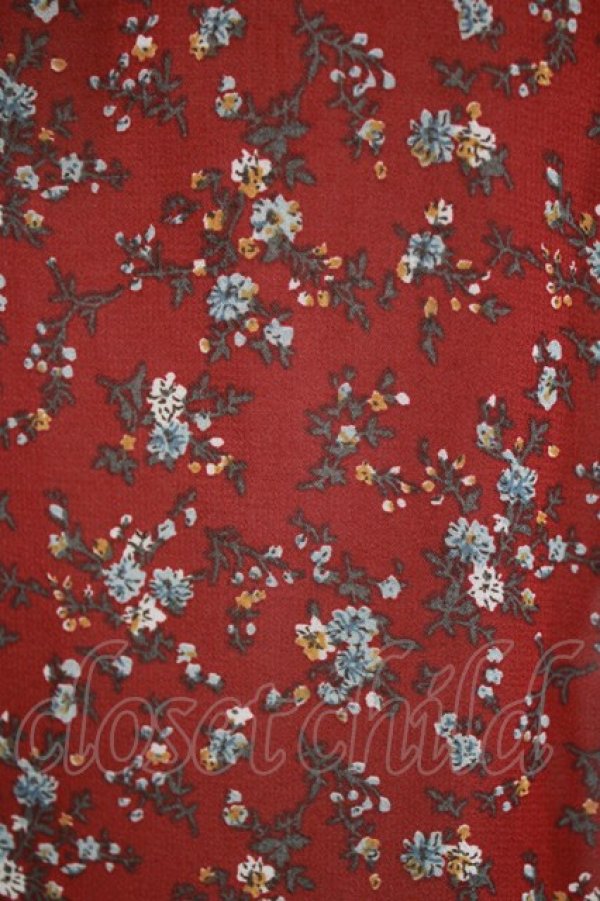 画像4: axes femme / 小花柄Ｗ襟ブラウス M ワイン H-26-02-14-045-AX-BL-NS-ZH (4)