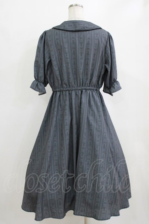 画像3: m petit by misako / MSKストライプフレアワンピース LL グレー H-26-02-14-005-LO-OP-NS-ZH (3)