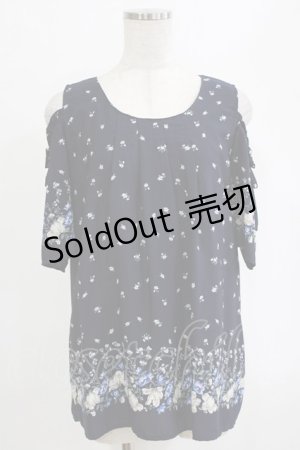 画像: axes femme / 花柄オフショルチュニック M ネイビー H-26-02-14-046-AX-TO-NS-ZH