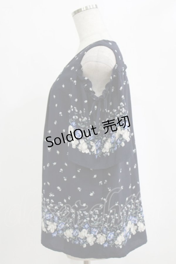 画像2: axes femme / 花柄オフショルチュニック M ネイビー H-26-02-14-046-AX-TO-NS-ZH (2)